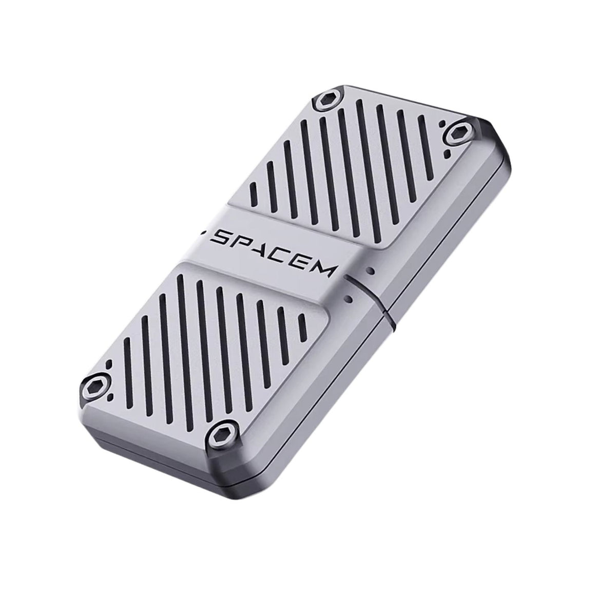 Silverfärgad magnetisk fidget slider i metall med räfflad greppyta