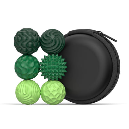 Gröna magnetiska fidgetbollar i 6-pack. Taktilt hjälpmedel för barn och vuxna som behöver lugn och struktur.