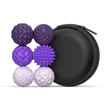Lila magnetiska fidgetbollar med olika strukturer. Förbättrar fokus, lugn och sensorisk balans vid ADHD och oro.