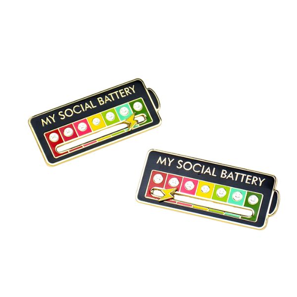 My Social Battery pin – Praktisk pin för tydlig kommunikation av energinivå vid ADHD, autism och NPF.