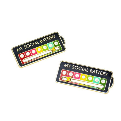 My Social Battery pin – Praktisk pin för tydlig kommunikation av energinivå vid ADHD, autism och NPF.