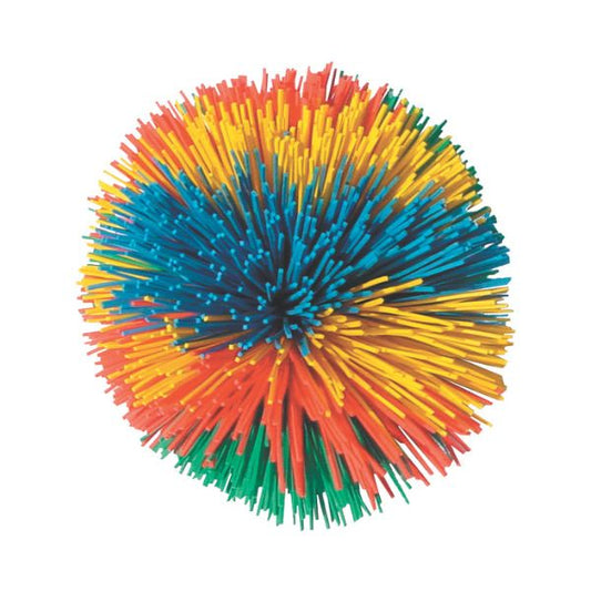 Flerfärgad pompom-boll för taktil stimulans och sensorisk lek, 10 cm i diameter