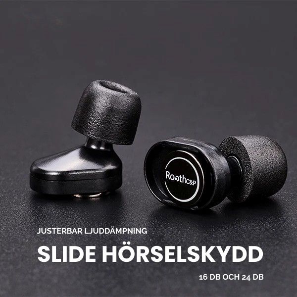 SP Slide hörselskydd med justerbar ljuddämpning 16 dB och 24 dB