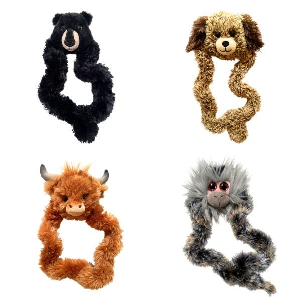 Fyra Tangle Furry Fidget Friends från serie 2, sensoriska leksaker för taktil stimulans och fokus.