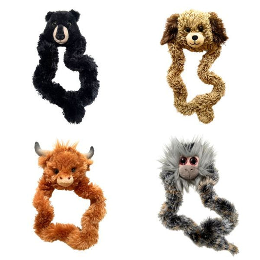 Fyra Tangle Furry Fidget Friends från serie 2, sensoriska leksaker för taktil stimulans och fokus.