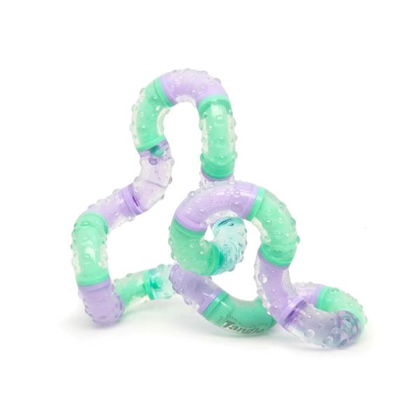 Tangle Relax fidgetleksak ljusgrön och lila sensorisk produkt för ADHD och avslappning