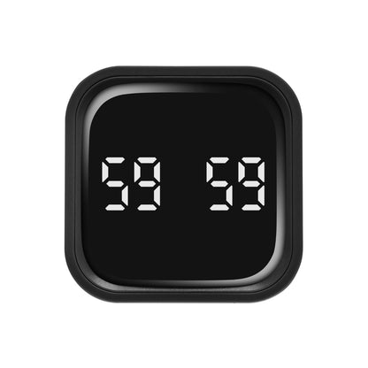 Digital display på TFA Mini Cube timer som visar nedräkning upp till 99 minuter och 59 sekunder