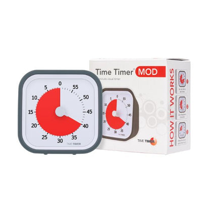 Time Timer MOD med förpackning – tydlig visuell timer för struktur och tidsuppfattning.