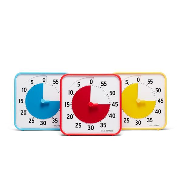 Time Timer Medium 3-pack med avtorkningsbara aktivitetskort för planering i klassrum.