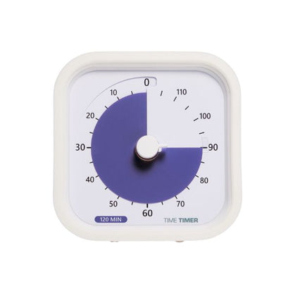 Time Timer MOD 120 min med lila skiva som visar tydlig visuell nedräkning för fokus och planering