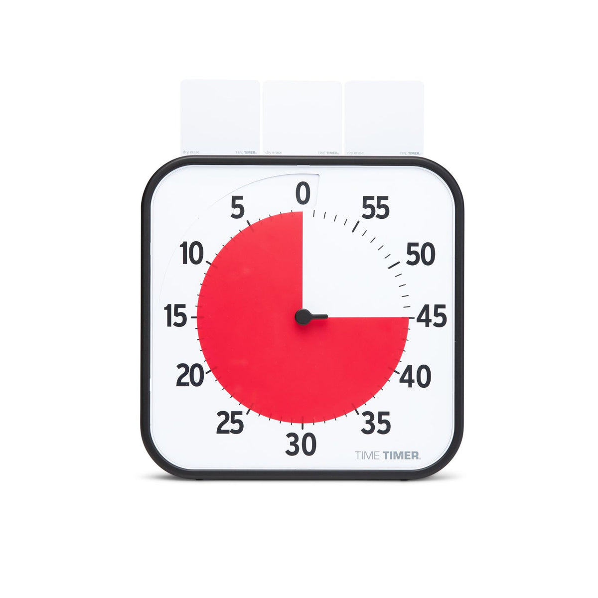 Time Timer Original Large med skrivbara aktivitetskort placerade ovanpå timern