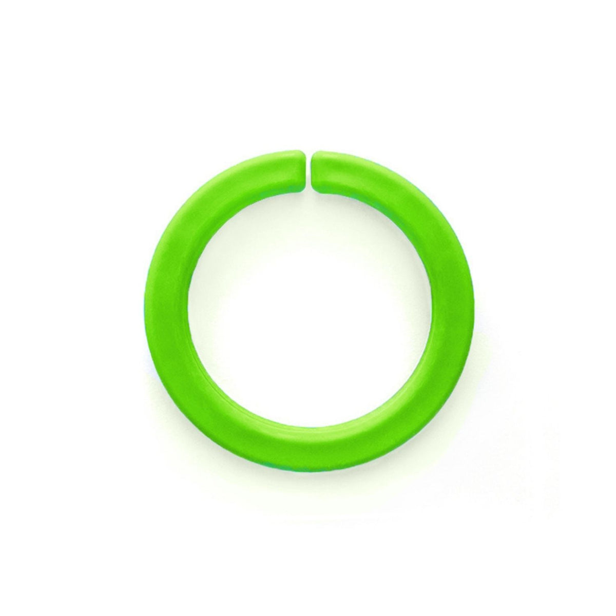 Limegrönt Tuggarmband Bangle i närbild, visar slittålig yta.