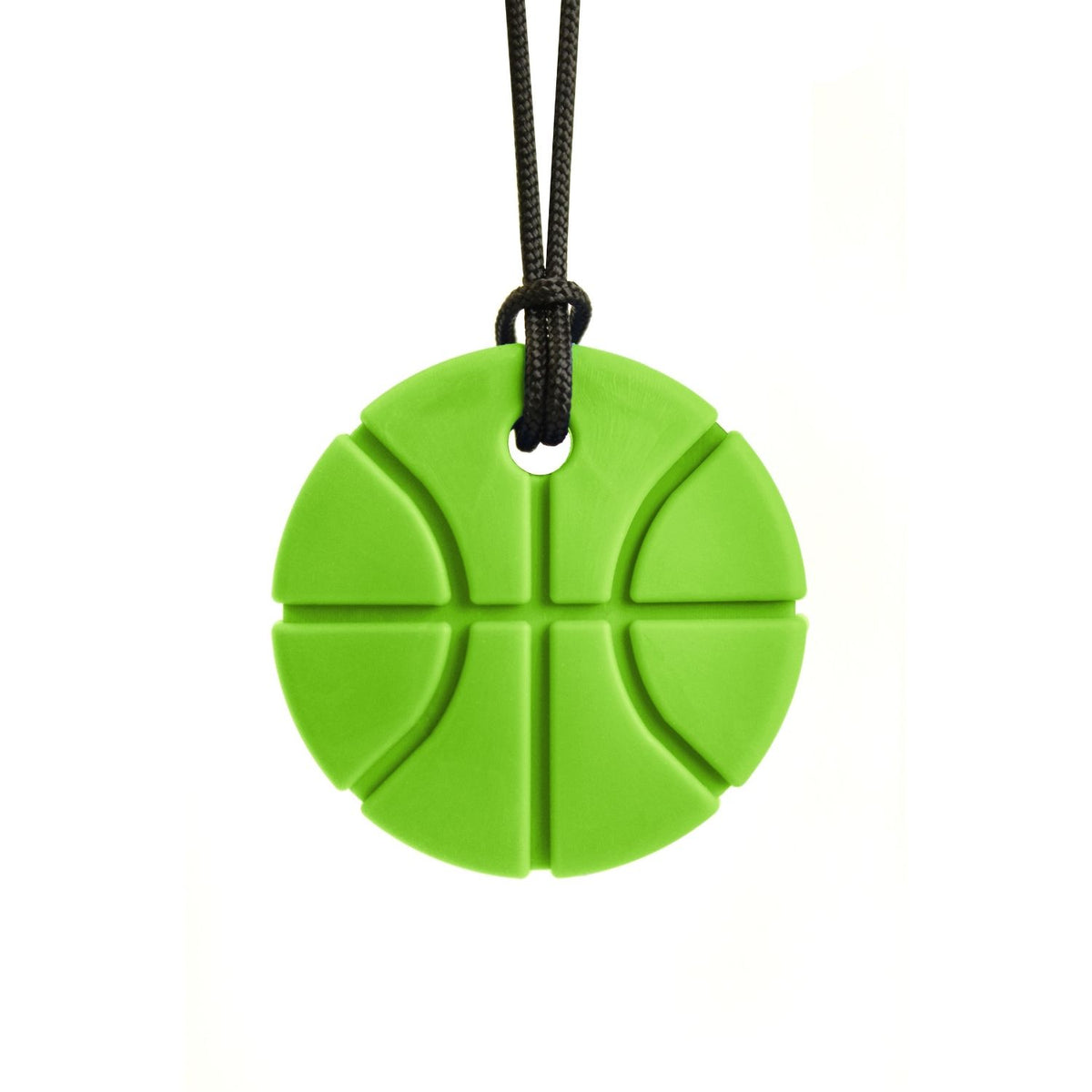 Tugghalsband i limegrönt silikon med basketboll-design