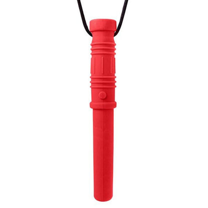 Röd Bite Saber tugg-halsband, robust extrahård version för intensivt bruk