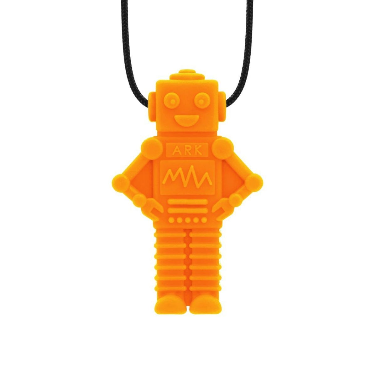 Orange RoboChew tugghalsband i robotform för ADHD & autism.