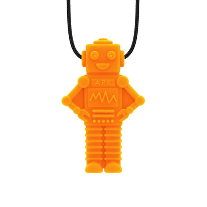 Orange RoboChew tugghalsband i robotform för ADHD & autism.