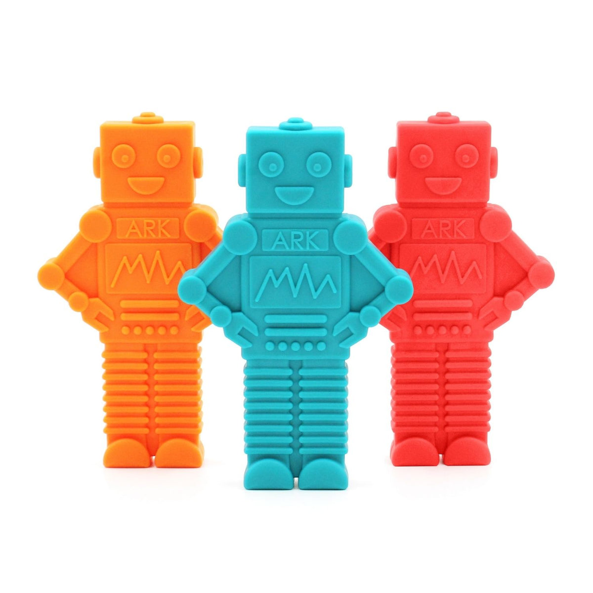 Flera färger av MEGA RoboChew i robotdesign – idealiskt för ADHD och autism