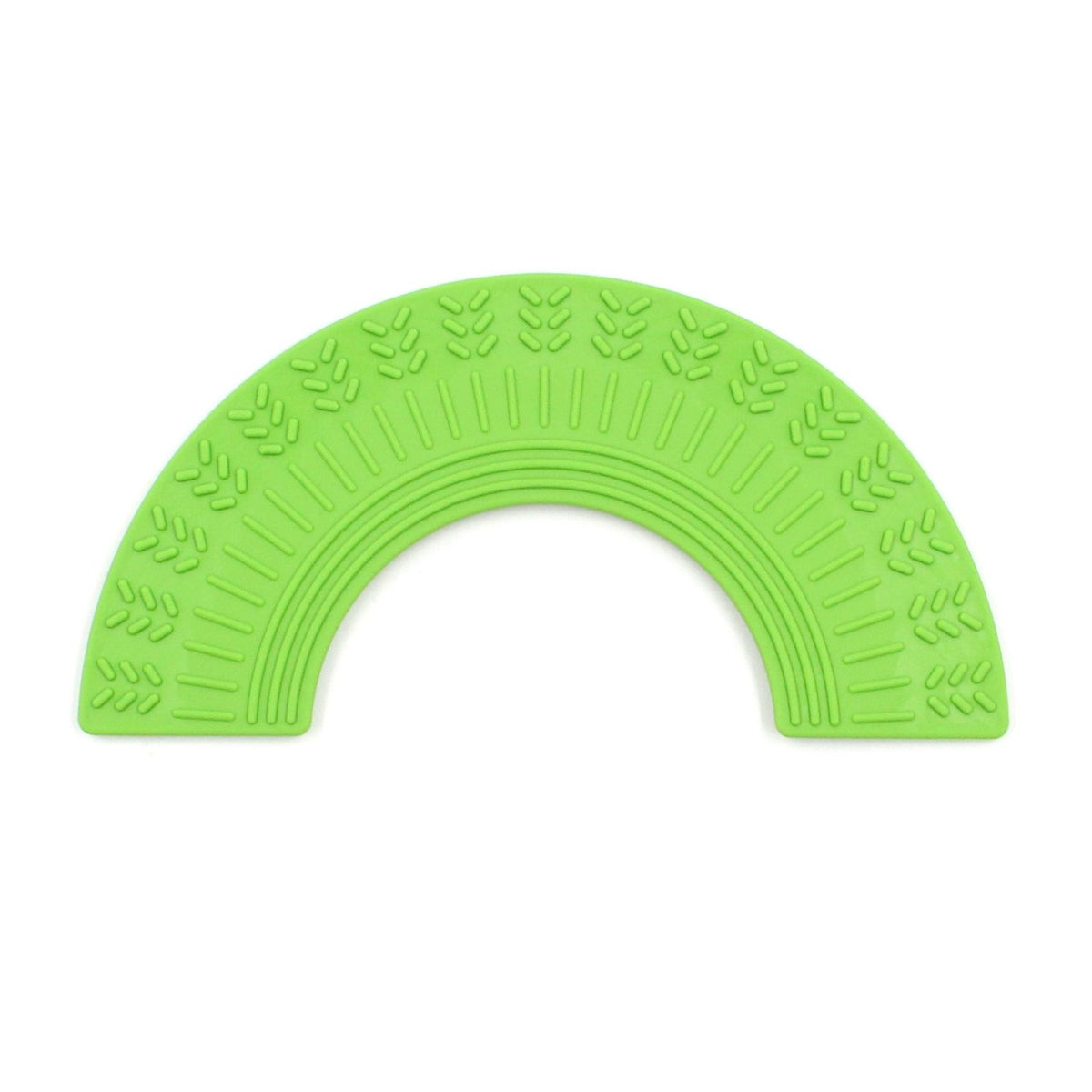 Limegrön Regnbåge Fidget – tunn design för enklare tuggning.